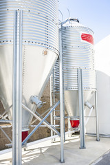 Canvas Print - Steel silos for flour.