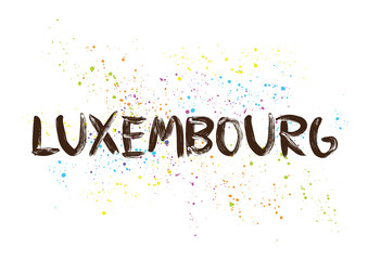 Wall Mural - Luxembourg. Capital city typography lettering design.