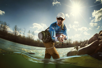 Fishing in a spring fed creek 