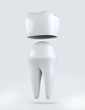 3D illustration of Crown tooth on white background.