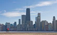 Jogging By Lake Michigan In Chicago