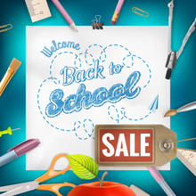 Back To School Sale Background. EPS 10