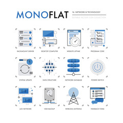 Aufkleber - Network Technology Monoflat Icons