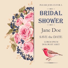 Wall Mural - Bridal shower invitation
