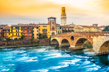 Wall Mural - Ponte di Pietra in Verona, Italy