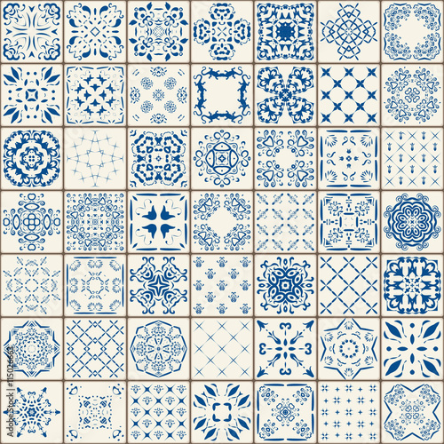 Naklejka na kafelki Mega Gorgeous seamless patchwork pattern from colorful Moroccan tiles, ornaments. Can be used for wallpaper, fills, web page background,surface textures.