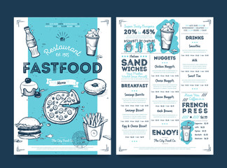 restaurant cafe menu template design on chalkboard background vector illustration