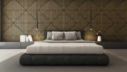 Wall Mural - Bedroom interior design modern & loft - 3D render