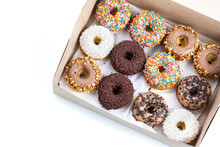 Sweet Donuts In A Paper Box
