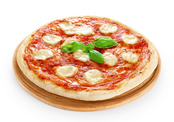 Wall Mural - Pizza Margherita isolated on white background.