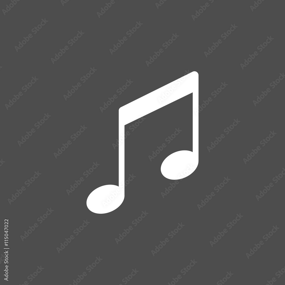 Icono de nota musical sobre fondo oscuro Stock Vector | Adobe Stock