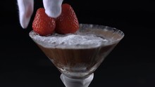 Glass Of Chocolate Moose With Fresh Strawberry