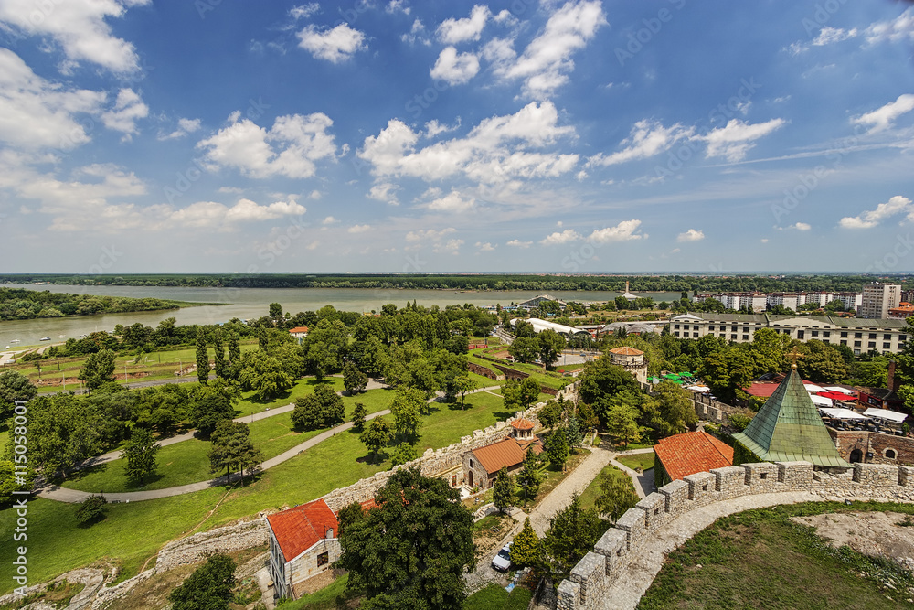Belgrade fortress and panorama view - obrazy, fototapety, plakaty 