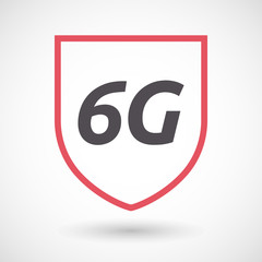 Poster - Isolated line art shield icon with    the text 6G