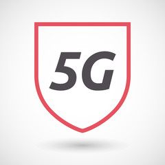 Poster - Isolated line art shield icon with    the text 5G