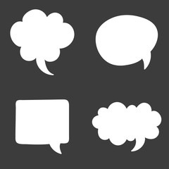 Fototapete - Set of speech bubble. Think cloud symbols. Vector illustration