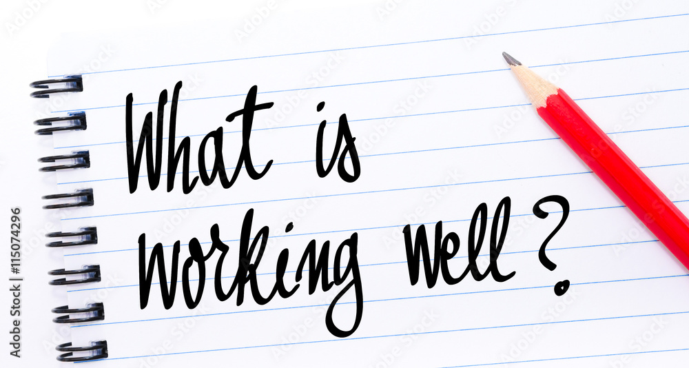 What Is Working Well ? written on notebook page Stock Photo | Adobe Stock