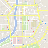 Fototapeta Mapy - Light colors Imaginary city map