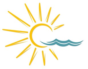 Wall Mural - Logo sun and sea. 