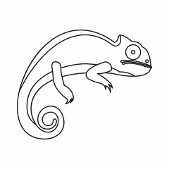 Wall Mural - Chameleon icon in outline style isolated vector illustration. Reptiles symbol