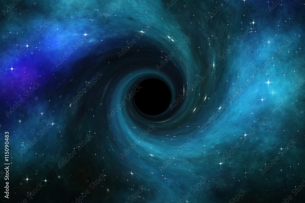 deep space black hole - obrazy, fototapety, plakaty 