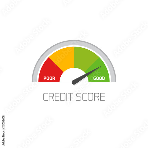 Fotografía Credit score scale showing good value vector icon isolated on white background,