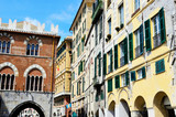 houses in the historic center of Genoa