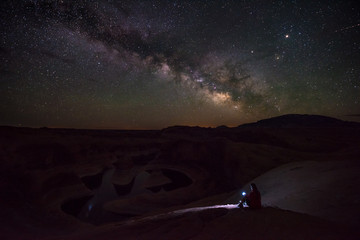 Wall Mural - Clear bright night over lake Powell