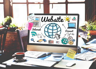 Wall Mural - website www online technology global concept