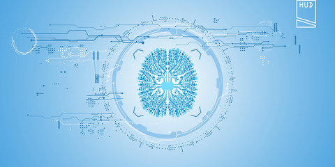 Wall Mural - HUD interface concept futuristic virtual graphic touch user