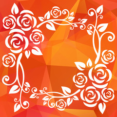 Wall Mural - orange polygonal border