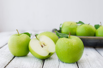 Green fresh apples