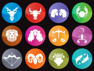 Wall Mural - horoscope in circle icon sign vector set design