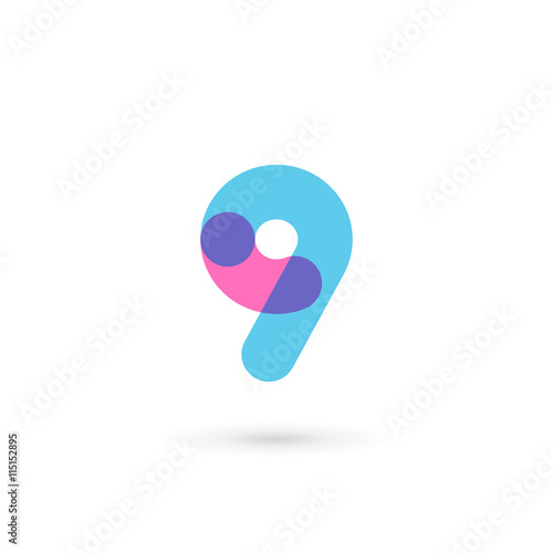 Poster Number 9 logo icon design template elements