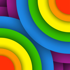 Wall Mural - Modern colorful background. Vector illustration in LGBT flag colors. Symbol of peace, gay culture. Rainbow template, paper layers. Gay Pride month.