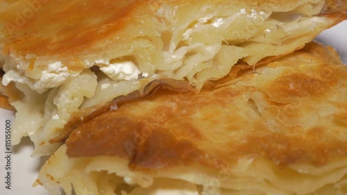 Burek Serbian well known fast food made from dough and cheese 4K 2160p ...