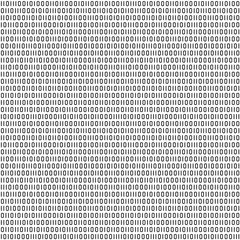 Seamless (you see 4 tiles) binary code black and white abstract pattern background
