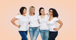 © Syda Productions - group of happy different women in white t-shirts