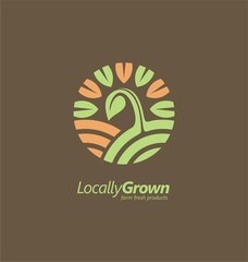 Wall Mural - Locally grown farm fresh product symbol template