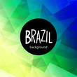 Vector geometric background in Brazil flag concept.