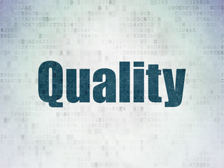 Marketing concept: Quality on Digital Data Paper background