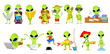 © Visual Generation - Vector set of green aliens hobby illustrations.