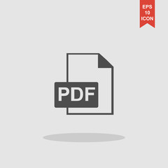 PDF icon. Flat design style.