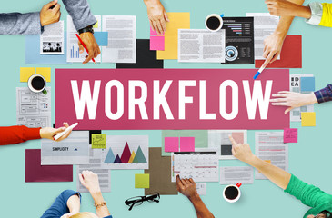 Wall Mural - workflow efficient business process procedure concept