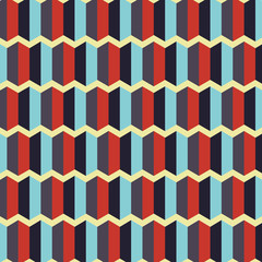 Canvas Print - geometric beige red blue background pattern icon