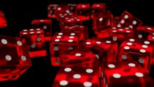 Dice Rolling Slow Motion Closeup DOF Casino Gambling Gaming Vegas 4K
