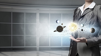Wall Mural - solar sytem and planets of universe . mixed media