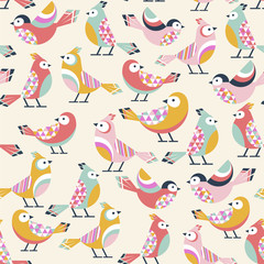 seamless pattern with little birds