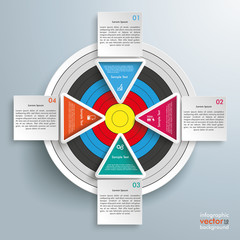 Wall Mural - target colored infographic 4 triangles squares