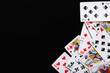 playing cards inverted. Background playing cards. Frame with playing cards and black background